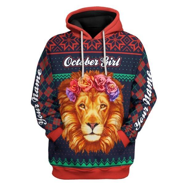 CustomsPig Personalized Hoodie October Girl All Over Printed