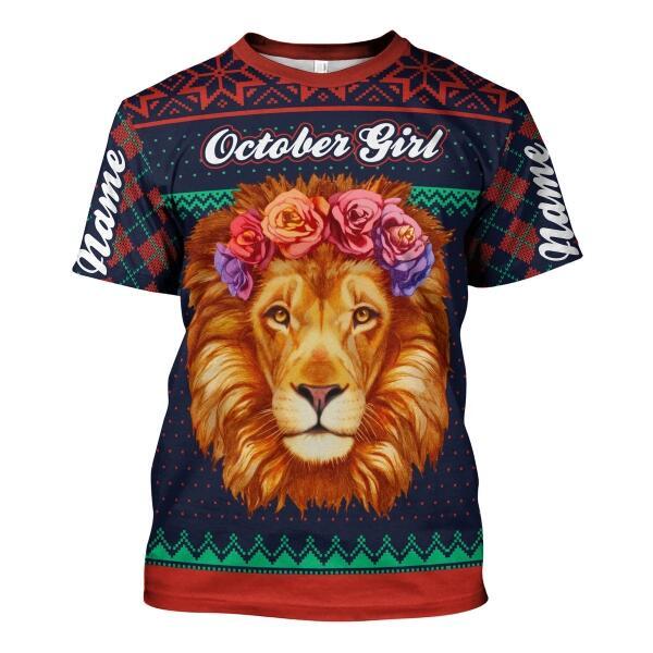 CustomsPig Personalized T-shirt October Girl All Over Printed