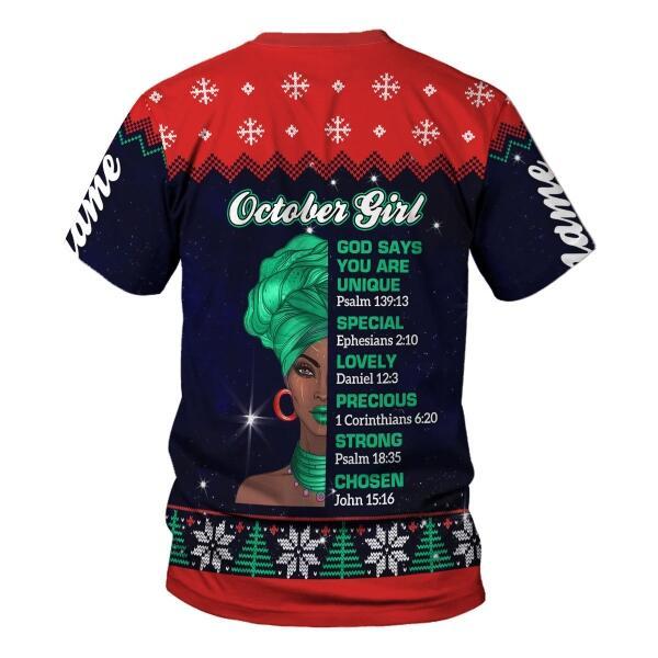 CustomsPig Personalized Tops October Girl All Over Printed