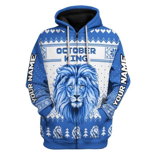 CustomsPig Personalized Zip Hoodie October Guy All Over Printed