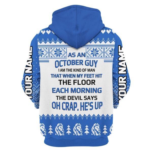 CustomsPig Personalized Zip Hoodie October Guy All Over Printed