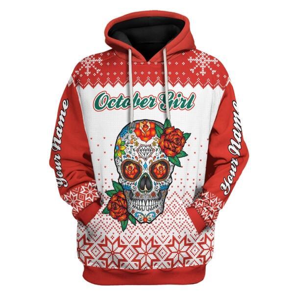 CustomsPig Personalized Hoodie October Girl All Over Printed