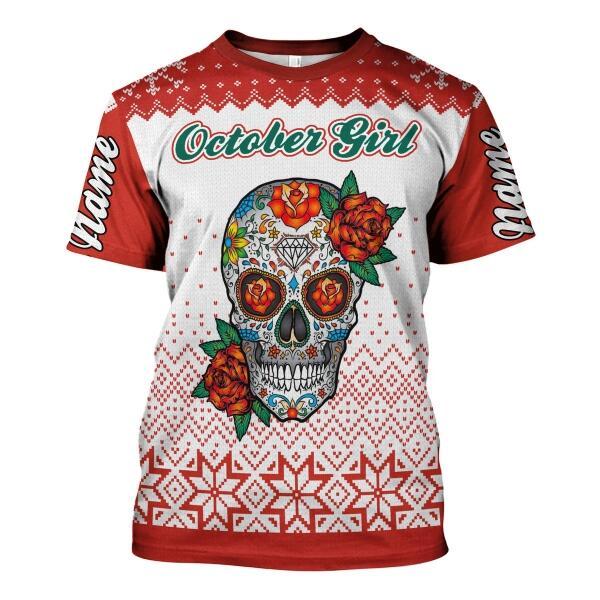 CustomsPig Personalized T-shirt October Girl All Over Printed
