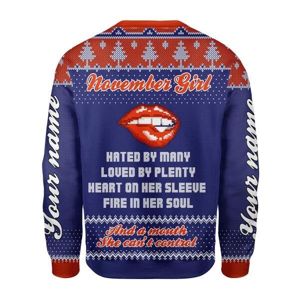 Customspig Personalized Sweatshirt November Girl All Over Printed