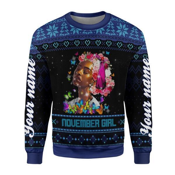 CustomsPig Personalized Tops November Girl All Over Printed