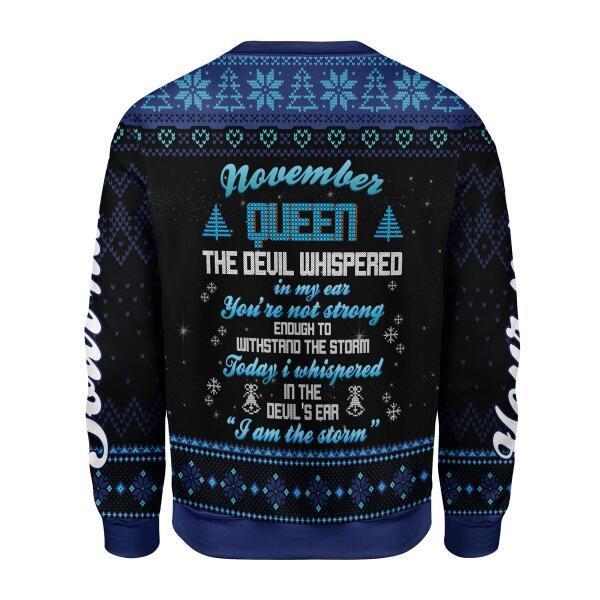 CustomsPig Personalized Ugly Sweater November Girl I Am The Storm All Over Printed