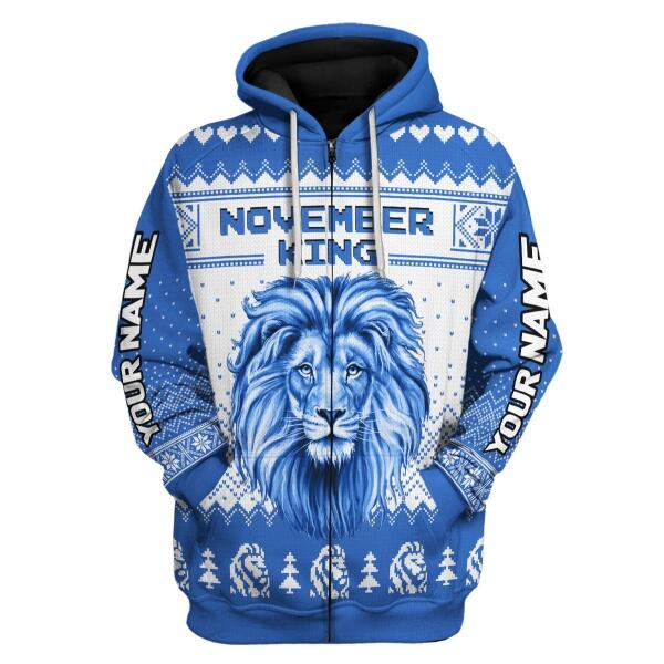 CustomsPig Personalized Zip Hoodie November Guy All Over Printed