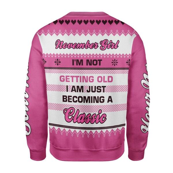 CustomsPig Personalized Ugly Sweater November Girl All Over Printed