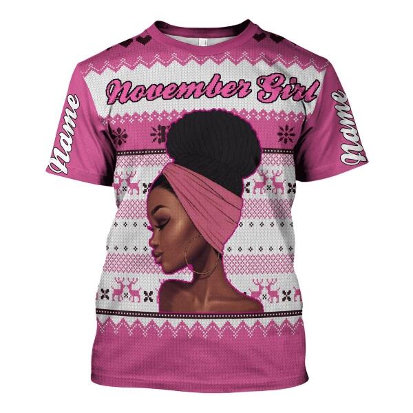 CustomsPig Personalized Tops November Girl All Over Printed