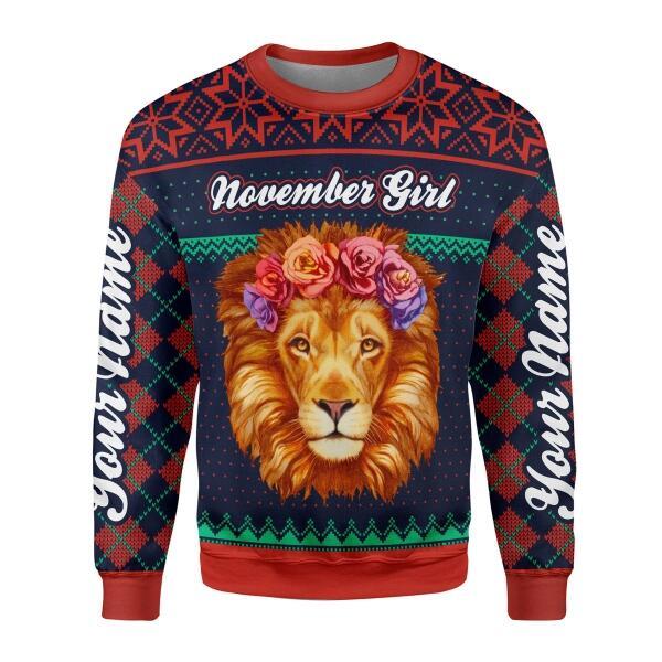 Customspig Personalized Sweatshirt November Girl All Over Printed