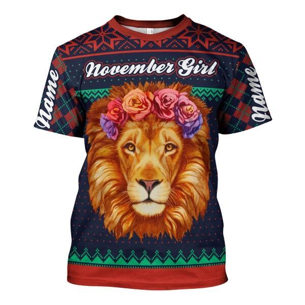 CustomsPig Personalized T-shirt November Girl All Over Printed