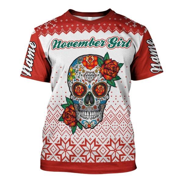 CustomsPig Personalized T-shirt November Girl All Over Printed