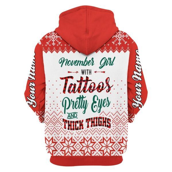 CustomsPig Personalized Hoodie November Girl All Over Printed