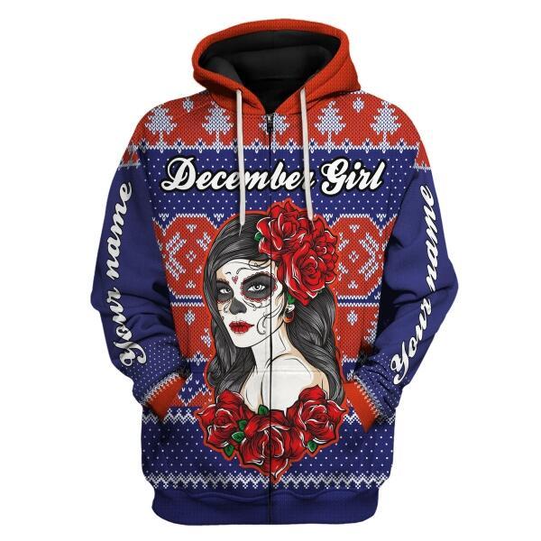 CustomsPig Personalized Hoodie December Girl Hated By Many Loved By Plenty All Over Printed