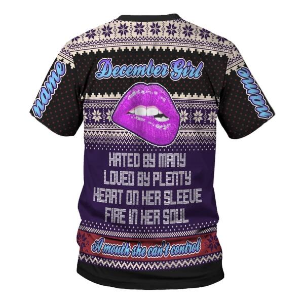 CustomsPig Personalized T-shirt A Queen Was Born In December All Over Printed