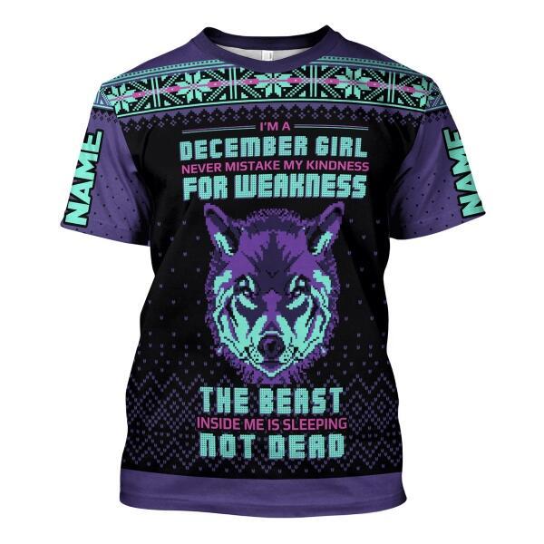 CustomsPig Personalized  Tops  December Girl All Over Printed