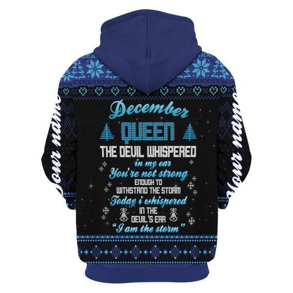 CustomsPig Personalized Hoodie December Girl I Am The Storm All Over Printed