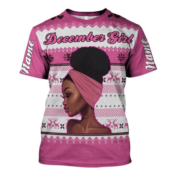 CustomsPig Personalized  Tops  December Girl All Over Printed