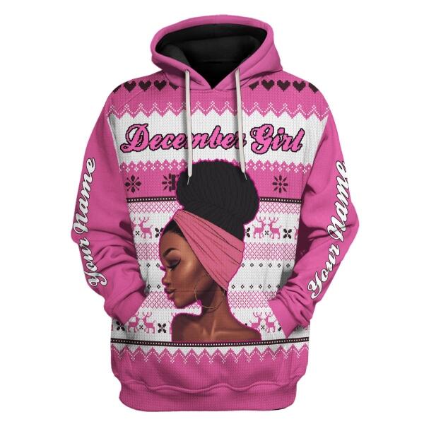 CustomsPig Personalized Hoodie December Girl All Over Printed