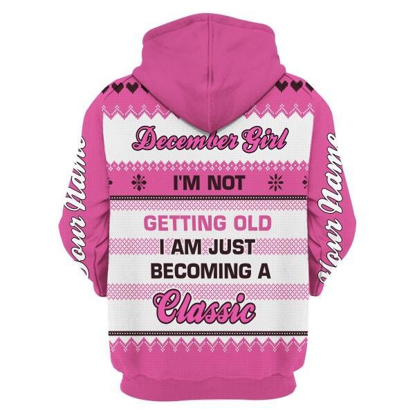 CustomsPig Personalized Hoodie December Girl All Over Printed