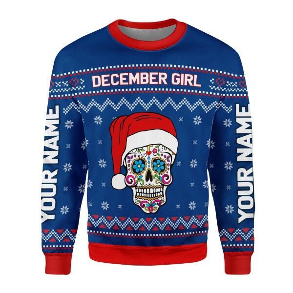 Customspig Personalized Sweatshirt December Girl I Am Who I Am All Over Printed
