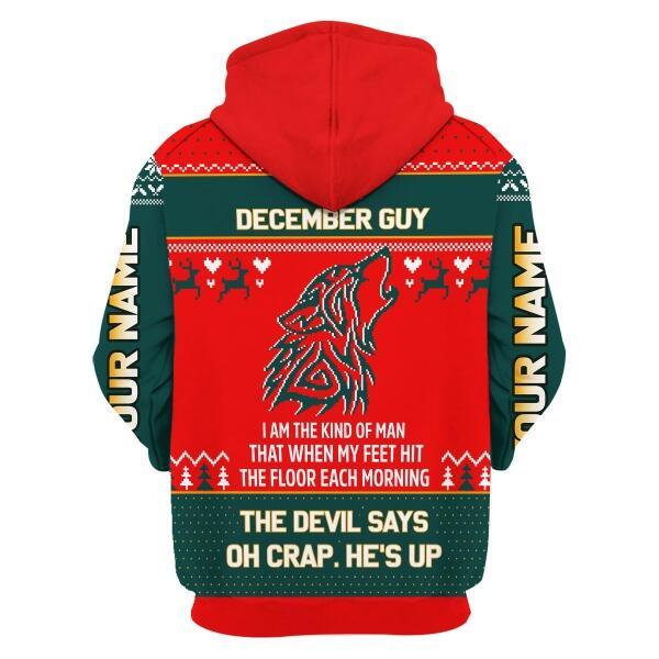 CustomsPig Personalized Hoodie December Guy All Over Printed