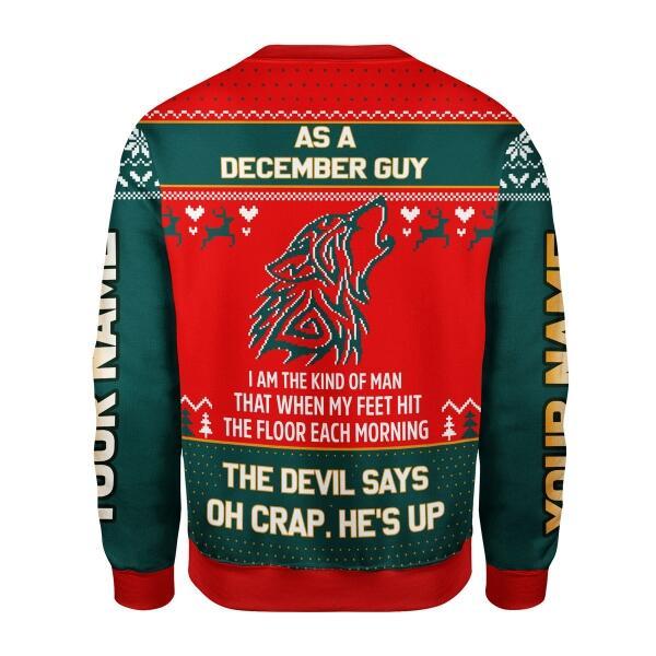 Customspig Personalized Sweatshirt December Guy All Over Printed