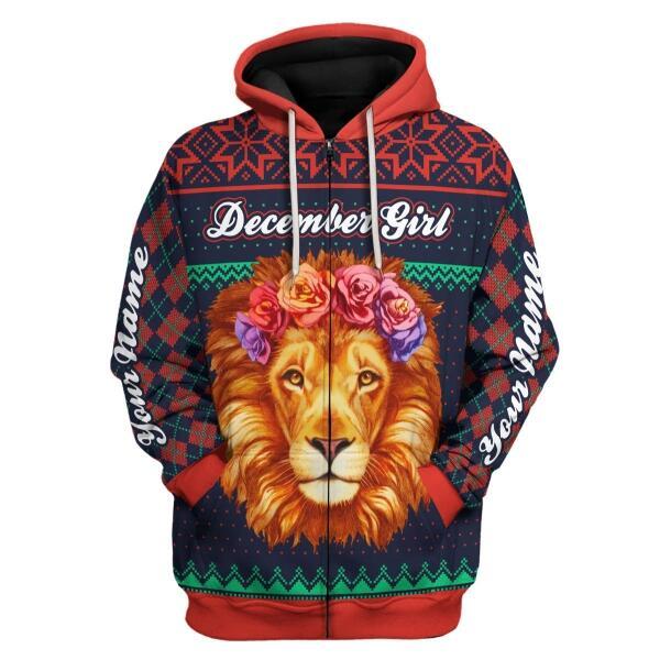 CustomsPig Personalized Hoodie December Girl All Over Printed