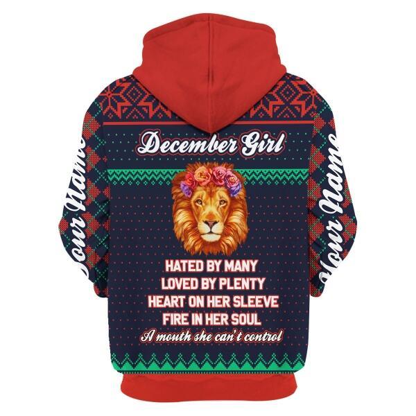 CustomsPig Personalized Hoodie December Girl All Over Printed