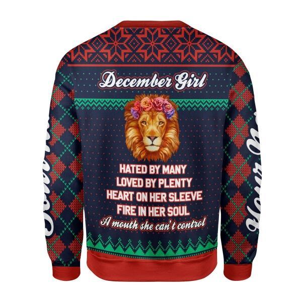 CustomsPig Personalized Ugly Sweater December Girl All Over Printed