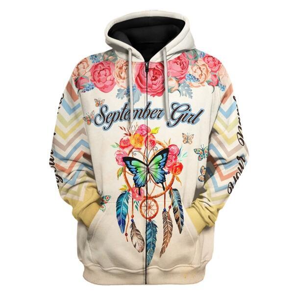 CustomsPig Personalized Tops September Girl All Over Printed