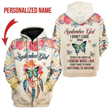 CustomsPig Personalized Zip Hoodie September Girl All Over Printed