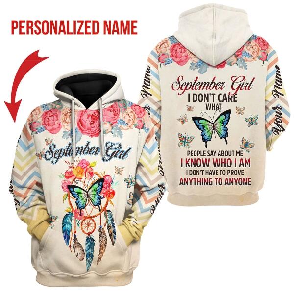 CustomsPig Personalized Hoodie September Girl All Over Printed