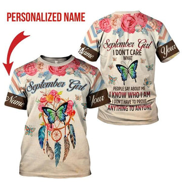 CustomsPig Personalized T-shirt September Girl All Over Printed