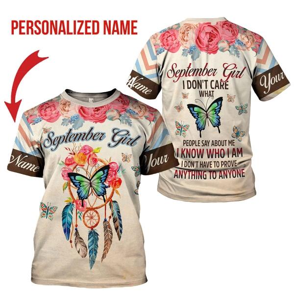CustomsPig Personalized T-shirt September Girl All Over Printed