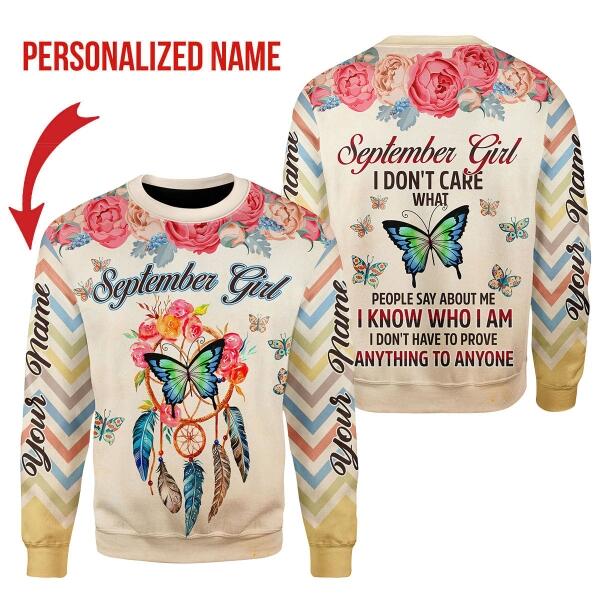 CustomsPig Personalized Ugly Sweater September Girl All Over Printed