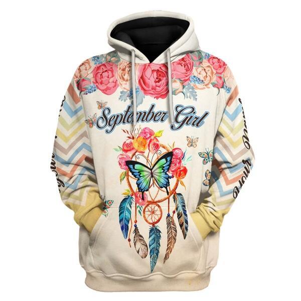 CustomsPig Personalized Hoodie September Girl All Over Printed