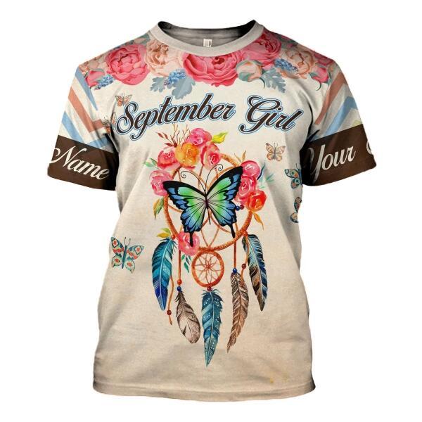 CustomsPig Personalized T-shirt September Girl All Over Printed