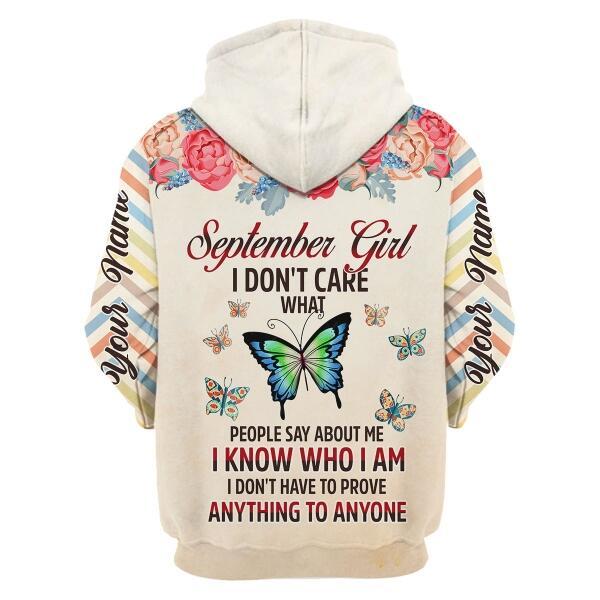 CustomsPig Personalized Zip Hoodie September Girl All Over Printed