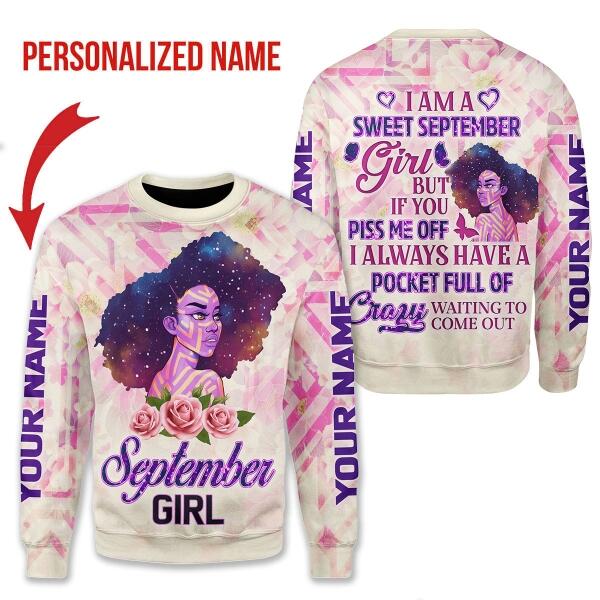 Customspig Personalized Sweatshirt September Girl All Over Printed
