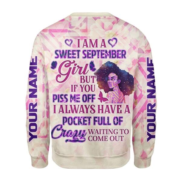 Customspig Personalized Sweatshirt September Girl All Over Printed