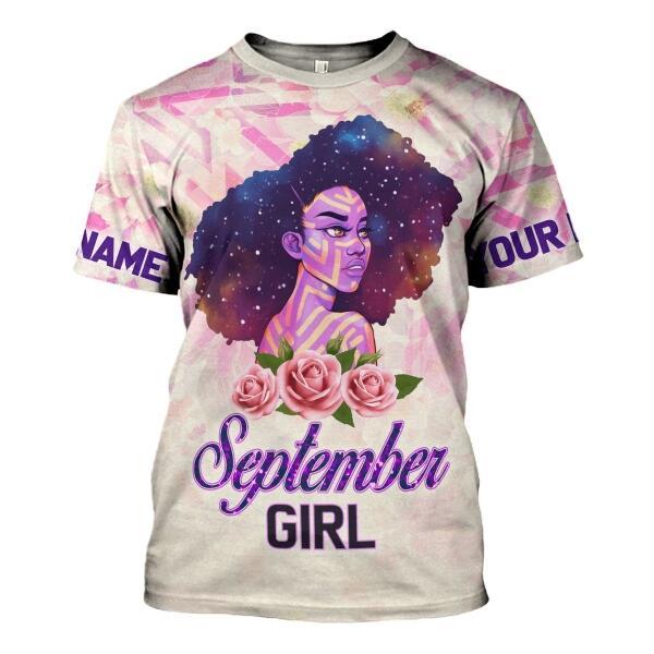CustomsPig Personalized Tops September Girl All Over Printed