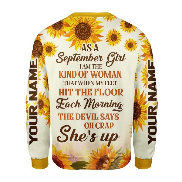CustomsPig Personalized Tops September Girl All Over Printed