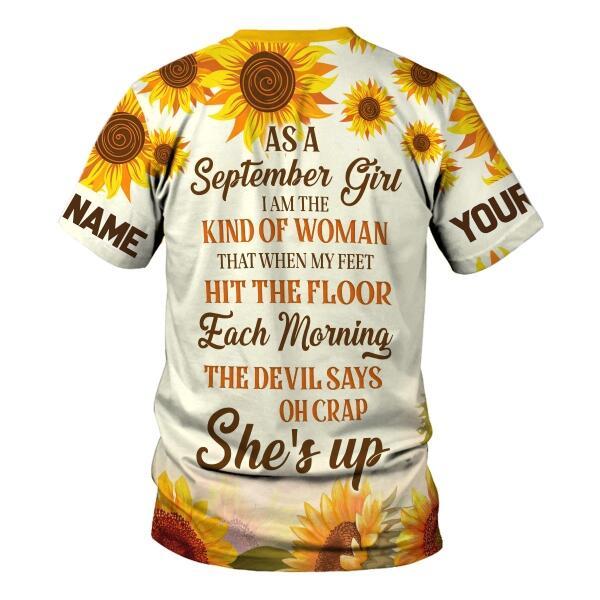 CustomsPig Personalized Tops September Girl All Over Printed