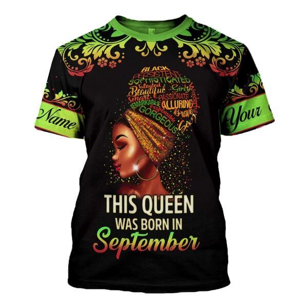 CustomsPig Personalized T-shirt September Girl I Am 100% Me All Over Printed