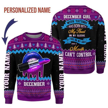 Customspig Personalized Sweatshirt December Girl All Over Printed