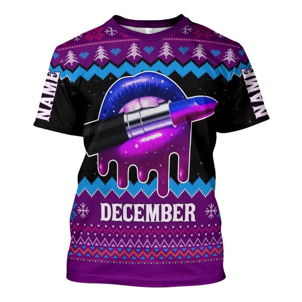 CustomsPig Personalized  Tops  December Girl All Over Printed