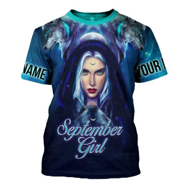 CustomsPig Personalized Tops September Girl I Don't Care All Over Printed