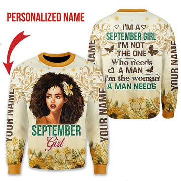 CustomsPig Personalized Tops September Girl All Over Printed