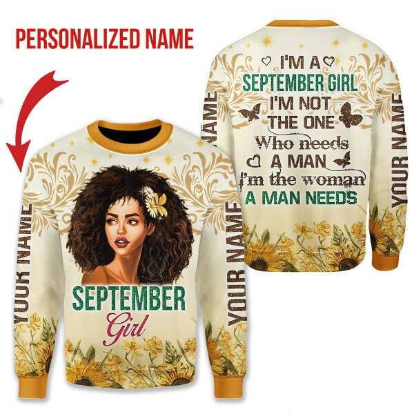CustomsPig Personalized Tops September Girl All Over Printed